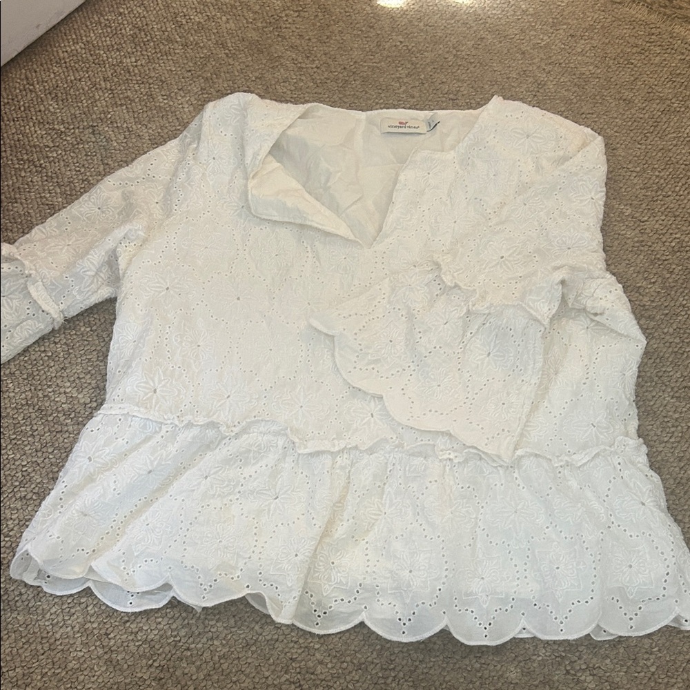 Vineyard Vines White Eyelet Blouse